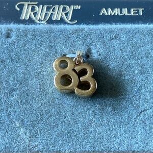 Trifari Gold tone Amulet Pendant for necklace 83 class of 83 1983 80s 1980s